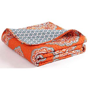 Lush Decor Harley plaid deken, 60 x 50 inch, mandarijn Lush Decor Harley plaid deken, 60 x 50 inch, mandarijn