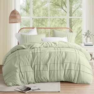 Comfort Spaces Sage Queen Size Dekbedset 3-delige Pintuck geplooide beddengoedsets Queen, alle seizoenen lichtgewicht, extra zachtheid voorgewassen microvezel queensize bedset, Shams, Full/Queen Comfort Spaces Sage Queen Size Dekbedset 3-delige Pintuck geplooide beddengoedsets Queen, alle seizoenen lichtgewicht, extra zachtheid voorgewassen microvezel queensize bedset, Shams, Full/Queen