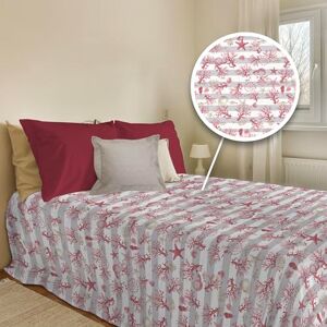 PENSIERI DELICATI Sprei 170 x 280 cm, eenpersoonsbed, 100% piqué-katoen, ideaal als sprei voor eenpersoonsbed, motief: marine met rode strepen, 100% Made in Italy PENSIERI DELICATI Sprei 170 x 280 cm, eenpersoonsbed, 100% piqué-katoen, ideaal als sprei voor eenpersoonsbed, motief: marine met rode strepen, 100% Made in Italy