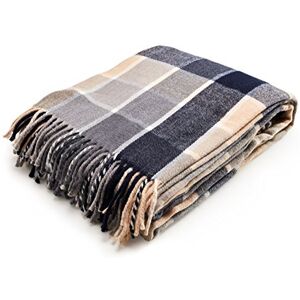 Arus Acryl Highlands Collection Queen Size Tartan Plaid Design Gooi Deken Blauw, 60x80 inch Arus Acryl Highlands Collection Queen Size Tartan Plaid Design Gooi Deken Blauw, 60x80 inch