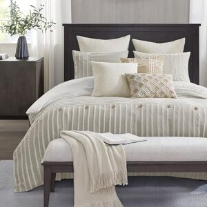 Madison Park SIGNATURE Ivoor katoen geknipt jacquard dekbed set MPS10-496 Madison Park SIGNATURE Ivoor katoen geknipt jacquard dekbed set MPS10-496
