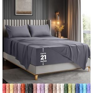 Utopia Bedding Queensize lakenset Zachte microfiber queensize lakens 4-delig hotel luxe lakens met diepe zakken geborduurde kussenslopen hoeslaken met zijopbergzak plat laken (grijs) Utopia Bedding Queensize lakenset Zachte microfiber queensize lakens 4-delig hotel luxe lakens met diepe zakken geborduurde kussenslopen hoeslaken met zijopbergzak plat laken (grijs)