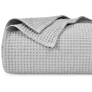 PHF 100% katoen wafel weave thermische deken voor woondecoraties zacht comfortabel ademend en vochtabsorptie voor het hele seizoen perfect voor bankbank queensize (225 x 225cm) lichtgrijs PHF 100% katoen wafel weave thermische deken voor woondecoraties zacht comfortabel ademend en vochtabsorptie voor het hele seizoen perfect voor bankbank queensize (225 x 225cm) lichtgrijs