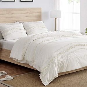 KB & Me Bohemian Boho Chic Ivory Macrame Tufted Tassel 3 pc. Full/Queen Size Bed Bedding Set Duvet Comforter Cover Sham Solid Cream Textured Minimalist Off White Cotton Fringe Farmhouse Indie Neutral Rustic KB & Me Bohemian Boho Chic Ivory Macrame Tufted Tassel 3 pc. Full/Queen Size Bed Bedding Set Duvet Comforter Cover Sham Solid Cream Textured Minimalist Off White Cotton Fringe Farmhouse Indie Neutral Rustic