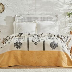Karaca Home Raya Double Katoenen Deken Mustard Karaca Home Raya Double Katoenen Deken Mustard
