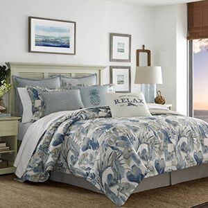 Tommy Bahama Dekbedovertrek Set-100, Ultra-zacht & ademend, Premium beddengoed voor het hele seizoen, katoen, blauw, vol/koningin Tommy Bahama Dekbedovertrek Set-100, Ultra-zacht & ademend, Premium beddengoed voor het hele seizoen, katoen, blauw, vol/koningin