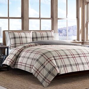 Eddie Bauer Portage Bay Collection 100% Cotton Soft & Cozy Premium Quality Plaid Duvet Cover Matching Shams, 3-Piece Bedding Set, Machine Washable, Full/Queen, Grey Eddie Bauer Portage Bay Collection 100% Cotton Soft & Cozy Premium Quality Plaid Duvet Cover Matching Shams, 3-Piece Bedding Set, Machine Washable, Full/Queen, Grey