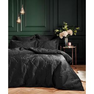 Palmeria Zwart Gekwartilleerd Fluwelen Bedding Set Palmeria Zwart Gekwartilleerd Fluwelen Bedding Set