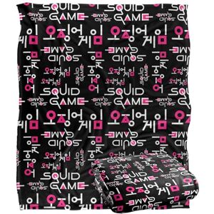 Squid Game LOGO PATROON Silky Touch Super Zachte Sprei Deken 152 x 127 cm Squid Game LOGO PATROON Silky Touch Super Zachte Sprei Deken 152 x 127 cm