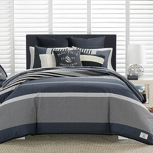 Nautica Dekbedovertrek Set Katoen Omkeerbaar Beddengoed met Bijpassende Shams, Styligh Home Decor, King, Rendon Charcoal/Navy Nautica Dekbedovertrek Set Katoen Omkeerbaar Beddengoed met Bijpassende Shams, Styligh Home Decor, King, Rendon Charcoal/Navy