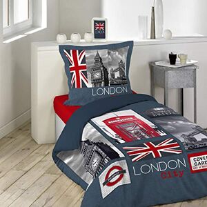 Douceur d'Intérieur City London Beddengoedset, katoen, meerkleurig, 140 x 200 cm Douceur d'Intérieur City London Beddengoedset, katoen, meerkleurig, 140 x 200 cm