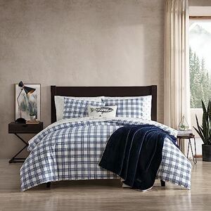 Eddie Bauer Kingsize dekbedovertrekset, katoenen beddengoedset met bijpassende sham(s), casual thuis D cor (Basic Plaid Navy, King) Eddie Bauer Kingsize dekbedovertrekset, katoenen beddengoedset met bijpassende sham(s), casual thuis D cor (Basic Plaid Navy, King)