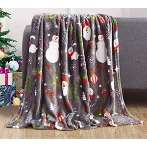 Elegant Comfort Velvet Touch Ultra Pluche Kerst Vakantie Gedrukt Fleece Gooi/Deken-50 x 60 inch, (Santa Snowman Grijs) Elegant Comfort Velvet Touch Ultra Pluche Kerst Vakantie Gedrukt Fleece Gooi/Deken-50 x 60 inch, (Santa Snowman Grijs)