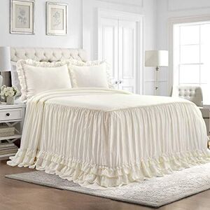 Lush Decor Ella Vintage Chic Ruffle Lace Sprei Ivoor Boerderij Stijl Lichtgewicht 3 Stuk Set Koning, Polyester Lush Decor Ella Vintage Chic Ruffle Lace Sprei Ivoor Boerderij Stijl Lichtgewicht 3 Stuk Set Koning, Polyester