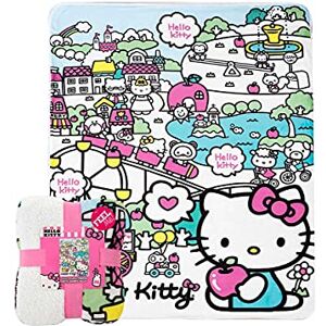 Northwest Gooi deken, Polyester, Hello Kitty My Cute World, 60 "x 80 Northwest Gooi deken, Polyester, Hello Kitty My Cute World, 60 "x 80