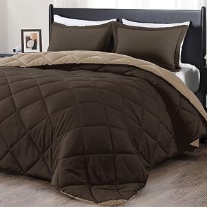 downluxe Kingsize dekbedset bruin en bruin kingsize dekbed, zachte beddengoedsets voor alle seizoenen 3-delig 1 dekbed (264 x 233 cm) en 2 kussenslopen (50 x 91 cm) downluxe Kingsize dekbedset bruin en bruin kingsize dekbed, zachte beddengoedsets voor alle seizoenen 3-delig 1 dekbed (264 x 233 cm) en 2 kussenslopen (50 x 91 cm)