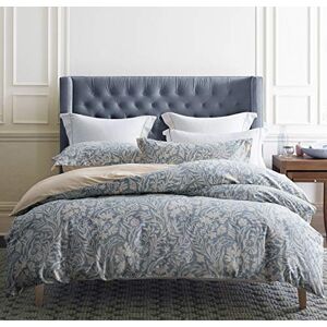 SLEEPBELLA Dekbedovertrek King Size, draaddichtheid 600, katoen, beige en blauwgrijs, bedrukt met luxe bladpatroon, omkeerbare botanische dekbedovertreksets, beddengoedset 3-delig (kingsize, beige SLEEPBELLA Dekbedovertrek King Size, draaddichtheid 600, katoen, beige en blauwgrijs, bedrukt met luxe bladpatroon, omkeerbare botanische dekbedovertreksets, beddengoedset 3-delig (kingsize, beige