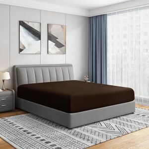 Cathay Home Luxe rimpel- en vervagingsbestendig dubbel geborsteld ultra zachte microvezel 35 cm standaard zak enkel hoeslaken, chocolade, kingsize Cathay Home Luxe rimpel- en vervagingsbestendig dubbel geborsteld ultra zachte microvezel 35 cm standaard zak enkel hoeslaken, chocolade, kingsize
