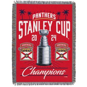 Northwest NHL Florida Panthers Stanley Cup Champions 2024 Geweven Tapestry Gooi Deken, 46" x 60", opgenomen Northwest NHL Florida Panthers Stanley Cup Champions 2024 Geweven Tapestry Gooi Deken, 46" x 60", opgenomen