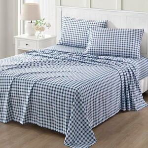 Martha Stewart Ultra zacht geborsteld en gewassen microvezel 4-delige lakenset, gemakkelijk te onderhouden, comfortabele lakens met extra hoog, 1 plat laken, 1 hoeslaken, 2 kingsize kussenslopen Martha Stewart Ultra zacht geborsteld en gewassen microvezel 4-delige lakenset, gemakkelijk te onderhouden, comfortabele lakens met extra hoog, 1 plat laken, 1 hoeslaken, 2 kingsize kussenslopen