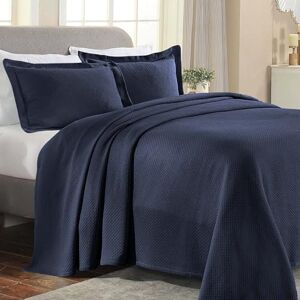 Superior Hoogwaardige solitaire katoenen 3-delige bedsprei-set, woonkamerdecoratie, gedetailleerd en geweven, 2 kussenslopen, luchtige deken, gewatteerde bedsprei, 4 seizoenen, accent, king, marineblauw Superior Hoogwaardige solitaire katoenen 3-delige bedsprei-set, woonkamerdecoratie, gedetailleerd en geweven, 2 kussenslopen, luchtige deken, gewatteerde bedsprei, 4 seizoenen, accent, king, marineblauw