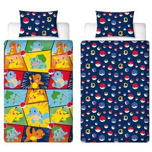 Pokémon Pokemon Officieel gelicenseerd eenpersoons dekbedovertrek voor kinderen Pikachu Bulbasaur Charmander Squirtle Design omkeerbaar 2-zijdig beddengoed met bijpassende kussensloop Pokémon Pokemon Officieel gelicenseerd eenpersoons dekbedovertrek voor kinderen Pikachu Bulbasaur Charmander Squirtle Design omkeerbaar 2-zijdig beddengoed met bijpassende kussensloop
