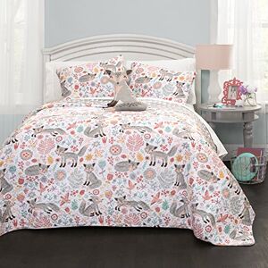 Lush Decor Pixie Fox omkeerbare dekbedovertrekset, 4-delige set, full/queensize, grijs en roze leuk lichtgewicht twinbeddengoed voor kinderen meisjes roze slaapkamerdecor Lush Decor Pixie Fox omkeerbare dekbedovertrekset, 4-delige set, full/queensize, grijs en roze leuk lichtgewicht twinbeddengoed voor kinderen meisjes roze slaapkamerdecor