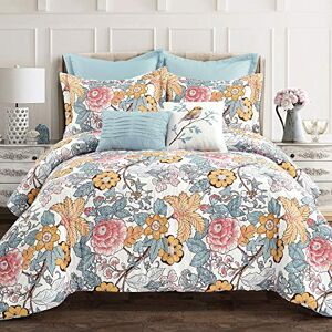 Lush Decor Reyna, Microfiber, Blauw & Geel, Koning Lush Decor Reyna, Microfiber, Blauw & Geel, Koning