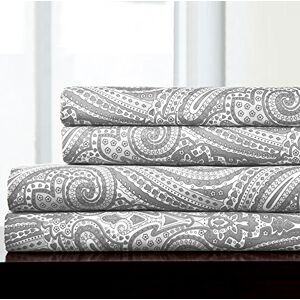 Sweet Home Collection Queen Size Bed Sheets Breathable Luxury Sheets with Full Elastic & Secure Corner Straps Built In 1800 Supreme Collection Extra Soft Deep Pocket Bedding Set, Sheet Set, Queen, Paisley Gray Sweet Home Collection Queen Size Bed Sheets Breathable Luxury Sheets with Full Elastic & Secure Corner Straps Built In 1800 Supreme Collection Extra Soft Deep Pocket Bedding Set, Sheet Set, Queen, Paisley Gray