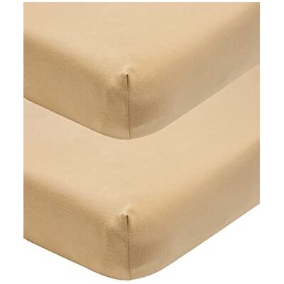 MEYCO Baby Uni Hoeslakens 2-pack voor de babywieg (laken met zachte jersey-kwaliteit, van 100% katoen, perfecte pasvorm door elastiek rondom, afmetingen: 40 x 80 / 90cm), warm zand MEYCO Baby Uni Hoeslakens 2-pack voor de babywieg (laken met zachte jersey-kwaliteit, van 100% katoen, perfecte pasvorm door elastiek rondom, afmetingen: 40 x 80 / 90cm), warm zand