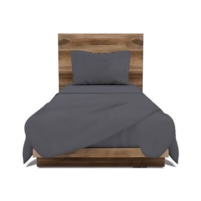 GEMITEX Beddengoedset Made in Italy van 100% katoen, eenkleurig, voor eenpersoonsbed, lijn katoen, grijs, anti-pilling en anti-allergisch GEMITEX Beddengoedset Made in Italy van 100% katoen, eenkleurig, voor eenpersoonsbed, lijn katoen, grijs, anti-pilling en anti-allergisch