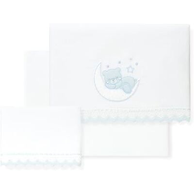 Oso Luna Baby Reisset - Katoen, 3 stuks, Blauw Oso Luna Baby Reisset - Katoen, 3 stuks, Blauw
