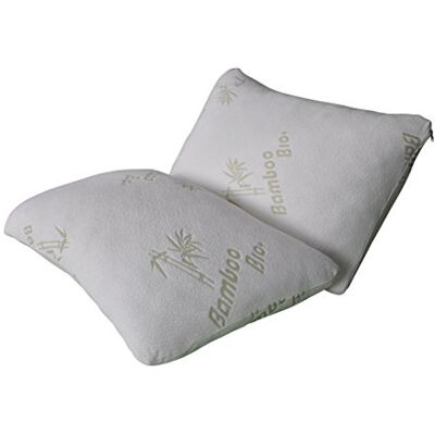 Herzberg , Luxe bamboe hoofdkussen Queen 50x76cm HG5076BM-wit Herzberg , Luxe bamboe hoofdkussen Queen 50x76cm HG5076BM-wit