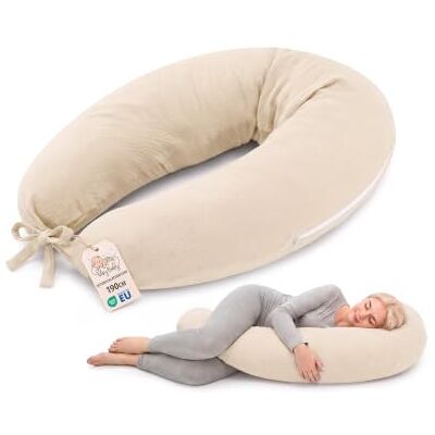 Totsy Baby Steunkussen 190 cm positioneringskussen voor volwassenen lang veelzijdig relaxkussen op bank en bed stabiele en geruisloze vulling afneembare hoes met rits handig – KLEUR Totsy Baby Steunkussen 190 cm positioneringskussen voor volwassenen lang veelzijdig relaxkussen op bank en bed stabiele en geruisloze vulling afneembare hoes met rits handig – KLEUR