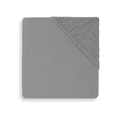 Jollein Storm Grey Jersey Boxmatras Hoeslaken - Boxmatras hoeslaken Jollein Storm Grey Jersey Boxmatras Hoeslaken - Boxmatras hoeslaken
