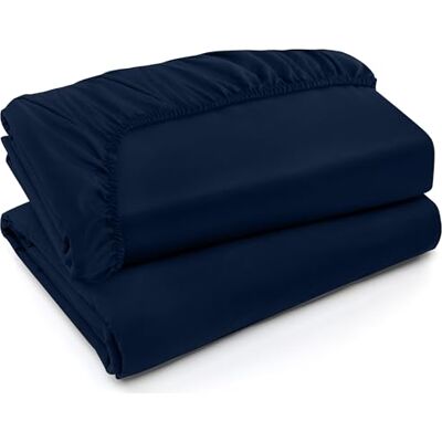 Utopia Bedding Set van 2 onderlakens, zacht geborstelde microvezel, diepe zakken, krimp- en vervagend, gemakkelijk te onderhouden, koningsblauw, marineblauw Utopia Bedding Set van 2 onderlakens, zacht geborstelde microvezel, diepe zakken, krimp- en vervagend, gemakkelijk te onderhouden, koningsblauw, marineblauw