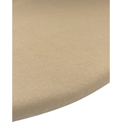 MEYCO Baby effen hoeslaken voor de boxmatras (bedlaken met zachte jersey-kwaliteit, van 100% katoen, perfecte pasvorm door elastiek rondom, ademend, afmetingen: rond 90/95 cm), taupe MEYCO Baby effen hoeslaken voor de boxmatras (bedlaken met zachte jersey-kwaliteit, van 100% katoen, perfecte pasvorm door elastiek rondom, ademend, afmetingen: rond 90/95 cm), taupe