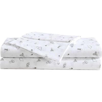 Eddie Bauer Lakenset, luxe katoenen percal beddengoed met bijpassende kussenslopen, knapperig en cool, volledig elastisch (kampgroen, volledig) Eddie Bauer Lakenset, luxe katoenen percal beddengoed met bijpassende kussenslopen, knapperig en cool, volledig elastisch (kampgroen, volledig)