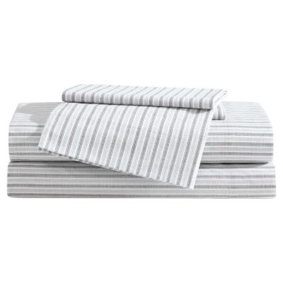 Eddie Bauer Queensize lakenset, katoenen percal beddengoedset, superzacht en gezellig huisdecoratie, Oeko-Tex gecertificeerd (Ticking Stripe Grey, Queen) Eddie Bauer Queensize lakenset, katoenen percal beddengoedset, superzacht en gezellig huisdecoratie, Oeko-Tex gecertificeerd (Ticking Stripe Grey, Queen)