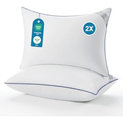 BedStory Kussens 50 x 70 cm, 2 stuks, klassieke kussens, hypoallergeen, zacht en ademend, evenwichtige ondersteuning, wasbare hotelkwaliteit, ideaal voor zij, rug en buik BedStory Kussens 50 x 70 cm, 2 stuks, klassieke kussens, hypoallergeen, zacht en ademend, evenwichtige ondersteuning, wasbare hotelkwaliteit, ideaal voor zij, rug en buik