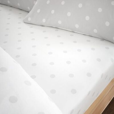 Catherine Lansfield Polkadot Geborsteld Bedlinnen Grijs - Beddengoed Catherine Lansfield Polkadot Geborsteld Bedlinnen Grijs - Beddengoed