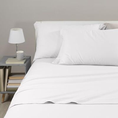 Caleffi Eenkleurige flanellen beddengoedset, flanel, wit, eenpersoonsbed, 19160, Caleffi Eenkleurige flanellen beddengoedset, flanel, wit, eenpersoonsbed, 19160,
