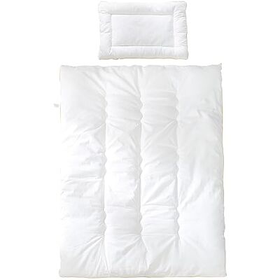 roba Kinderdekbed voor het hele jaar door babybedset (tijk), doorgestikt dekbed wit, deken 100 x 135 cm & kussen 40 x 60 cm roba Kinderdekbed voor het hele jaar door babybedset (tijk), doorgestikt dekbed wit, deken 100 x 135 cm & kussen 40 x 60 cm