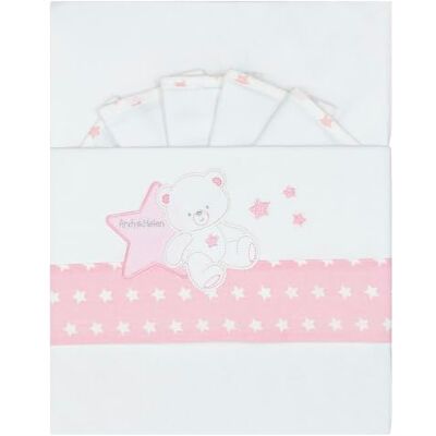 Andy & Helen Roze Geborduurde Maxi Ledikantsset Andy & Helen Roze Geborduurde Maxi Ledikantsset