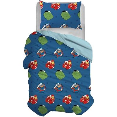 Marvel Blauw Enkeldekbedovertrek - Bed Type Marvel Blauw Enkeldekbedovertrek - Bed Type