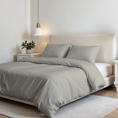 Elegant Italian Bed Linen dekbedovertrek, grijs, dubbel, 100% microvezel Elegant Italian Bed Linen dekbedovertrek, grijs, dubbel, 100% microvezel
