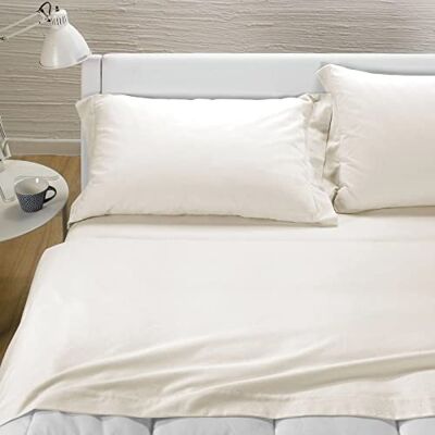 Caleffi Effen flanellen beddengoed Italiaans design sinds 1962 hoog comfort duurzaam en veilig, crèmekleurig, Frans bed, flanel Caleffi Effen flanellen beddengoed Italiaans design sinds 1962 hoog comfort duurzaam en veilig, crèmekleurig, Frans bed, flanel