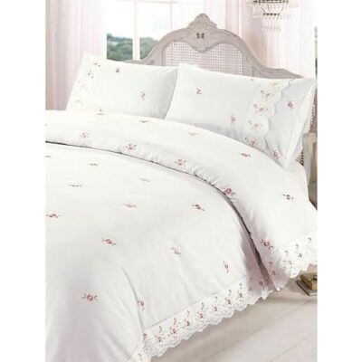 Rapport Home Dekbedovertrek Bloemen Kant Trim Geborduurde Bed Set, Polyester-Katoen, Crème, 2 stuks, Eenpersoons, 14,1x10x1,14 inch Rapport Home Dekbedovertrek Bloemen Kant Trim Geborduurde Bed Set, Polyester-Katoen, Crème, 2 stuks, Eenpersoons, 14,1x10x1,14 inch