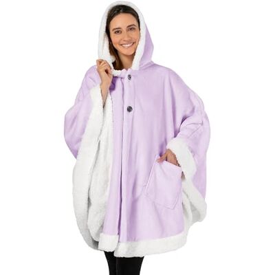 PAVILIA Angel Wrap Hooded Deken Poncho Deken Wrap met Zachte Sherpa Fleece Pluche, Warme, Wearable Throw Cape met Zakken Gezellige Cadeaus voor Vrouwen (Grijs) PAVILIA Angel Wrap Hooded Deken Poncho Deken Wrap met Zachte Sherpa Fleece Pluche, Warme, Wearable Throw Cape met Zakken Gezellige Cadeaus voor Vrouwen (Grijs)