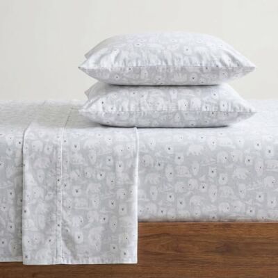 Eddie Bauer Dubbele lakens, katoenen flanellen beddengoedset, geborsteld voor extra zachtheid, gezellige huisdecoratie, Oeko-Tex gecertificeerd (Explorer Bears Grey, Twin) Eddie Bauer Dubbele lakens, katoenen flanellen beddengoedset, geborsteld voor extra zachtheid, gezellige huisdecoratie, Oeko-Tex gecertificeerd (Explorer Bears Grey, Twin)